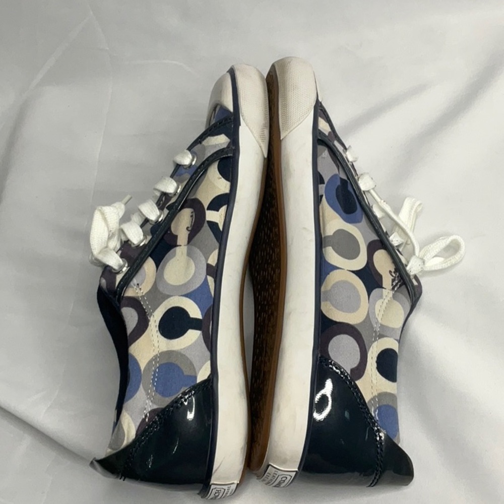 Coach Barrett Signature Sneakers Navy Blue and Multicolor Size 8 - Picture 2 of 11